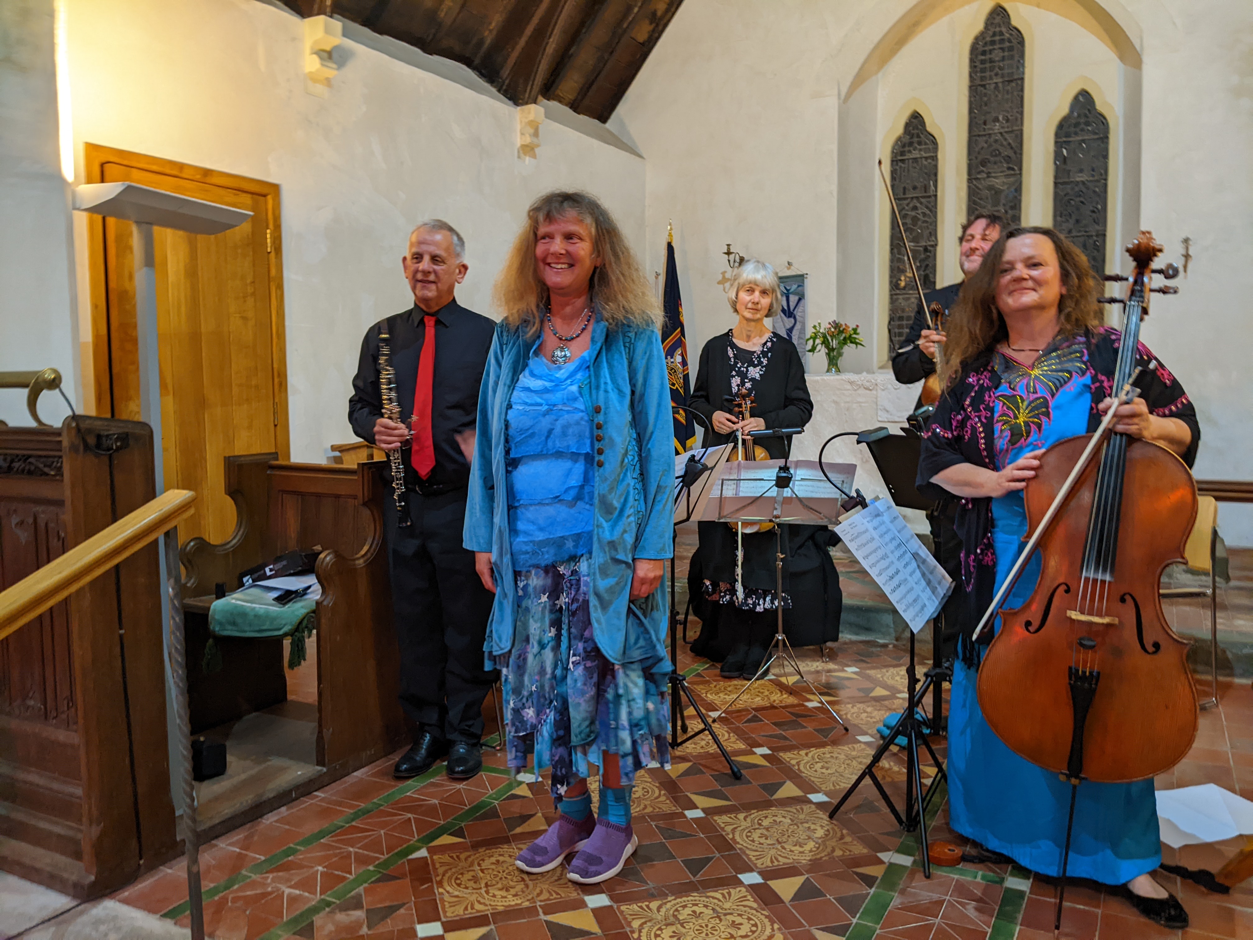St Woolos Sinfonia principals oboe quartet and Fiona receive applause